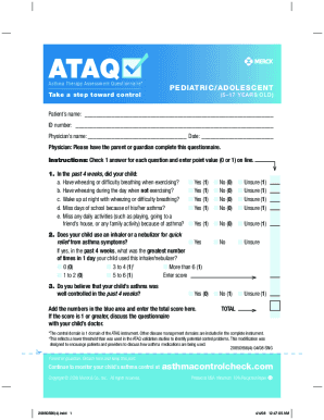 Asthma Therapy Assessment Questionnaire  Form