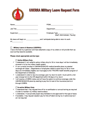 Get and Sign Military Leave Form Cost