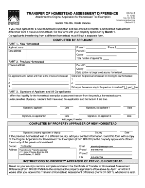 DR 501T Pasco County Property Appraiser Pascogovcom  Form