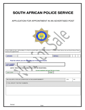 South African Police Service Application Form