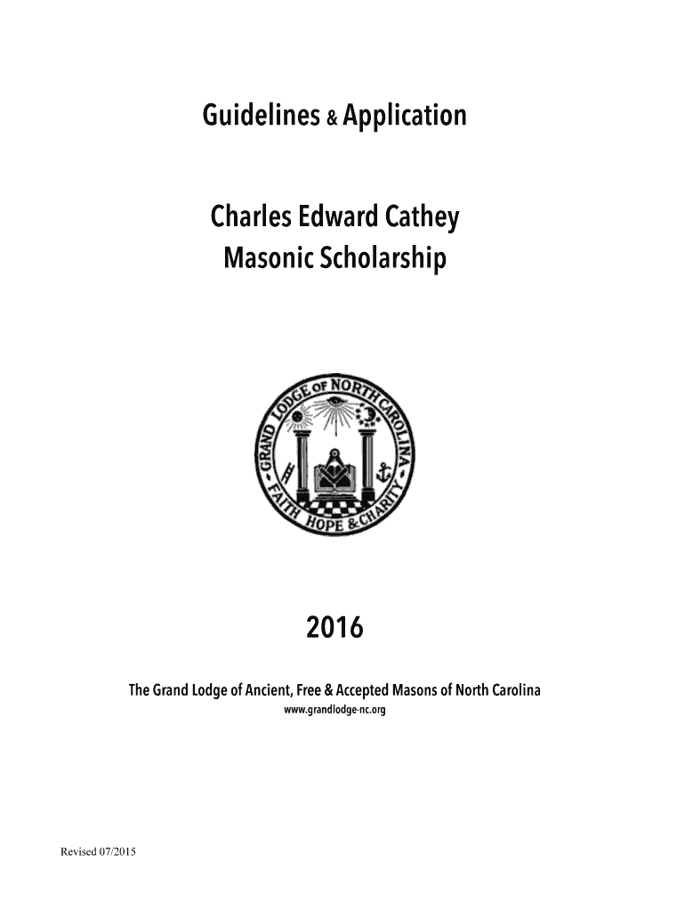  the Charles Edward Cathey Masonic Scholarship 2016