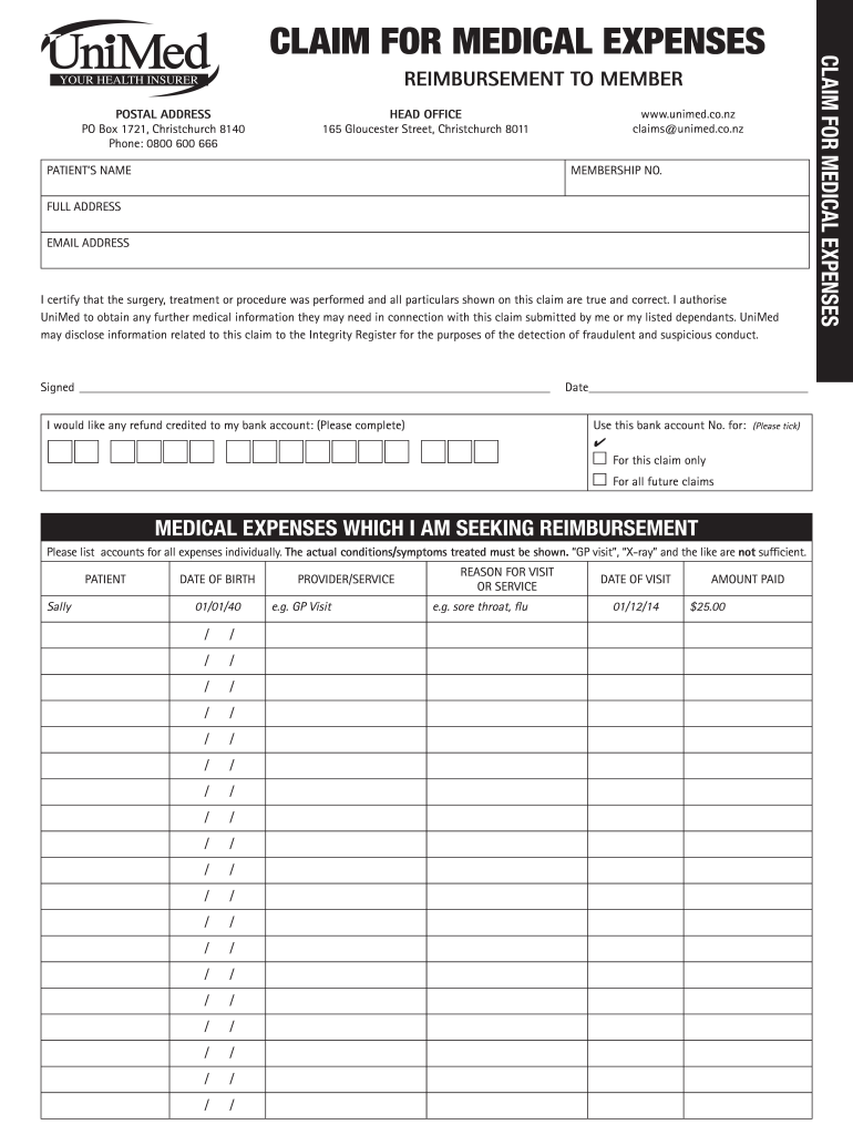 Get and Sign Unimed Claim Form