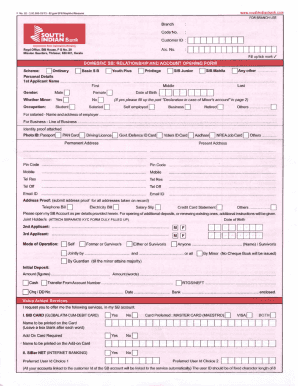 South Indian Bank Form Filling