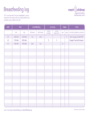 Breastfeeding Log  Form