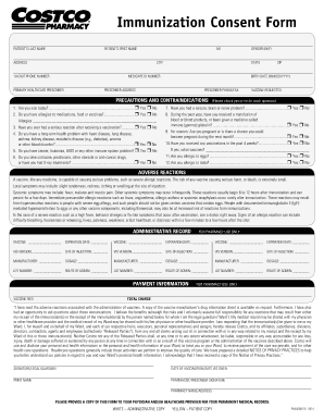 Costco Immunization Consent Form