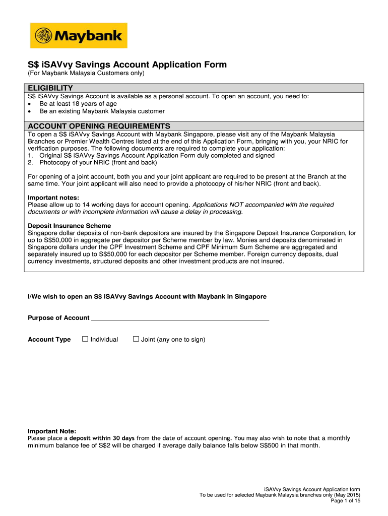  Maybank Isavvy Account 2015-2024