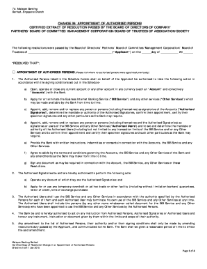 Change in Authorised Signatories Maybank Malaysia  Form