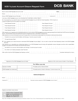 Dcb Bank Account Closure Form