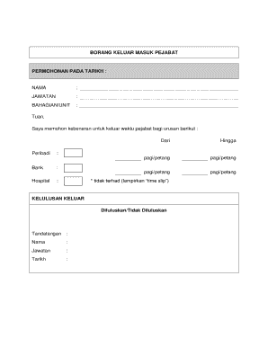 Peraturan Mengenai Kebenaran Untuk Meninggalkan Pejabat Dalam  Form