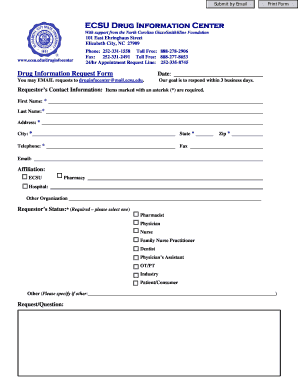 Printable Request Form Elizabeth City State University Ecsu
