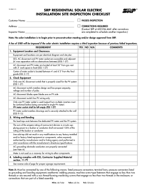 Solar Installation Checklist PDF  Form