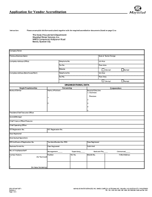 Supplier Accreditation Form