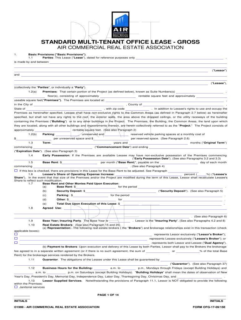 STANDARD MULTITENANT OFFICE LEASE GROSS  Form