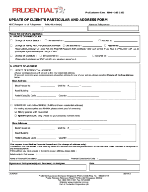  Prudential Change of Address Form 2015-2024
