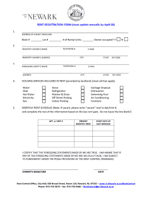  Rent Registration Form City of Newark, New Jersey Ci Newark Nj 2015-2024