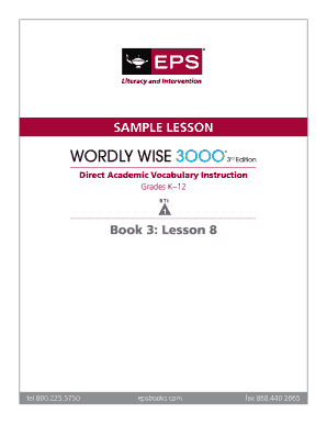 Wordly Wise 3000 Book 3 PDF  Form
