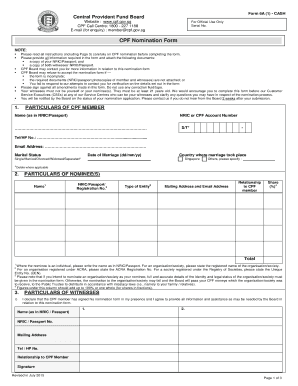 Cpf Nomination Online  Form
