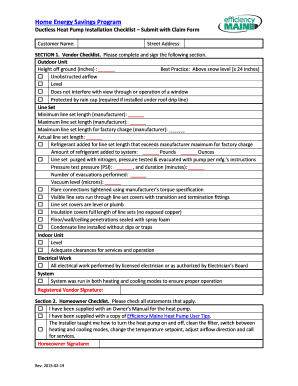 Pump Installation Form