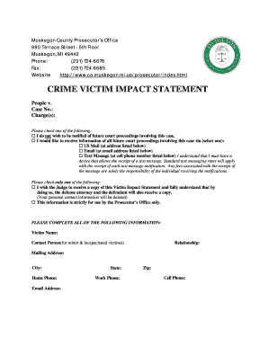 Victim Statement Template  Form