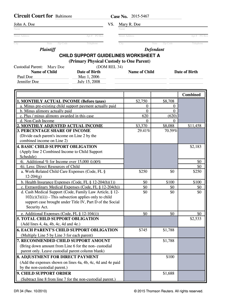 Child Support Receipt Template  Form