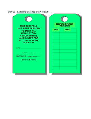 Scaffolding Green Tag PDF  Form