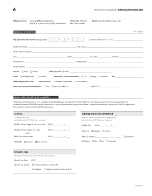 Download Immunization Form PDF Andrews University Andrews
