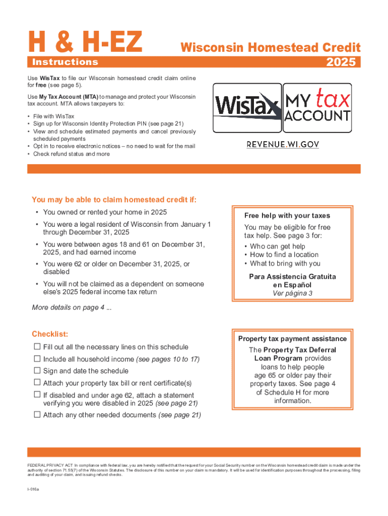 E File Return and Paper File Schedule H Homestead Credit  Form