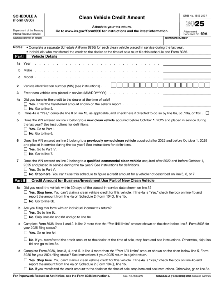 Instructions for Form 8936 Internal Revenue Service