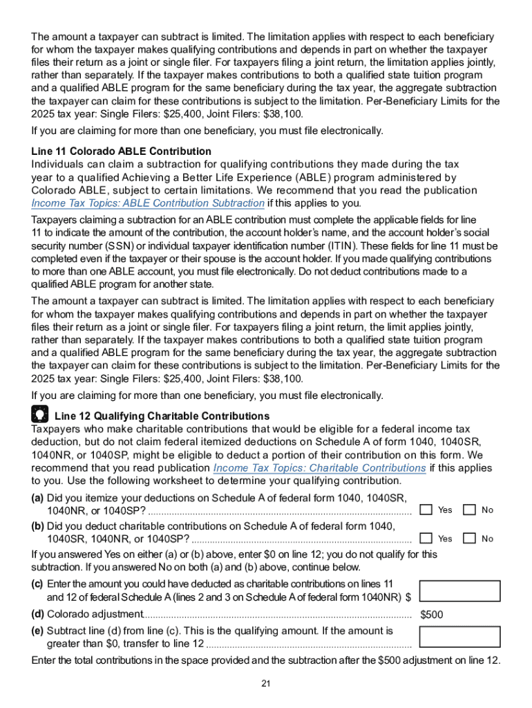 Book 104 Colorado Individual Income Tax Filing Guide If You Are Using a Screen Reader or Other Assistive Technology, Please Note  Form