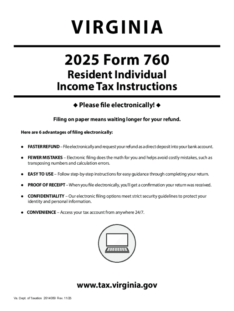  V I R G I N I a Form 760 Resident Individual 2025-2026
