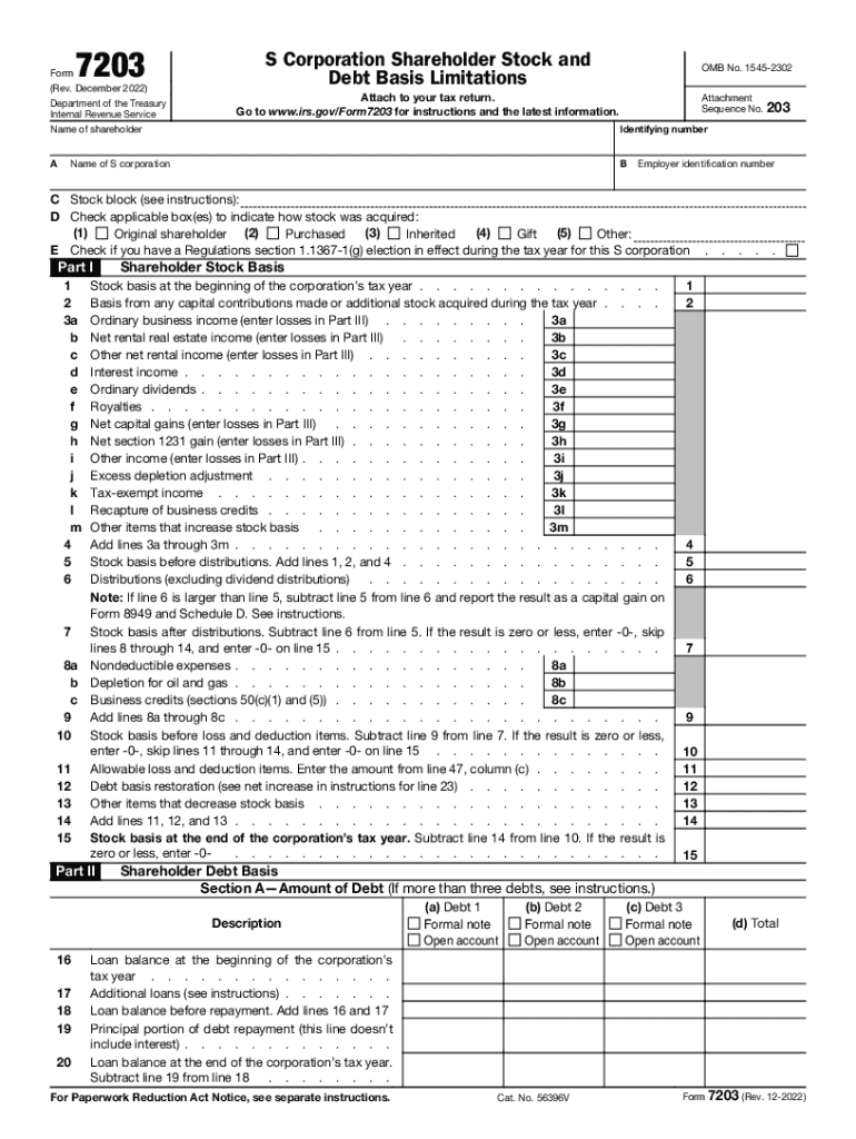 Form 7203 Rev December