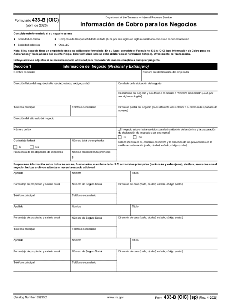 Complete Guide to IRS Form 433 B for Business Tax Debt