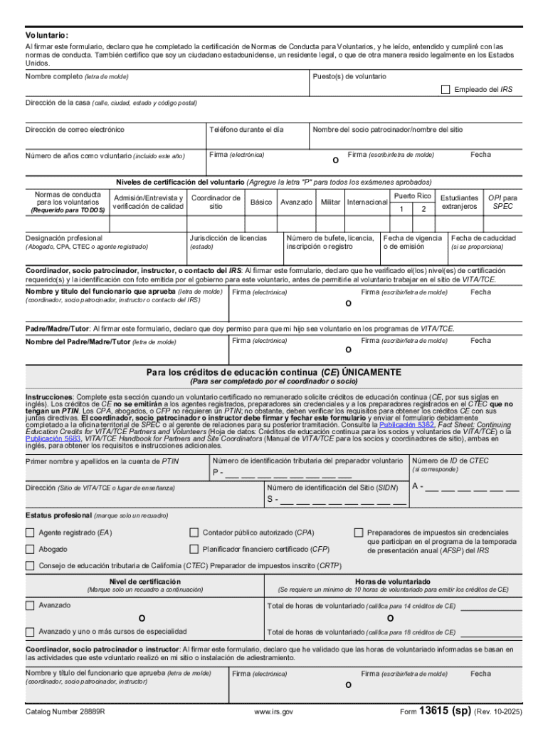Form 13615 Sp Rev 10