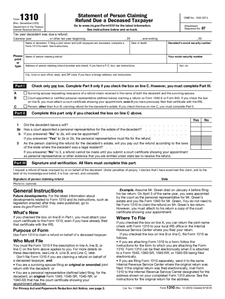 Form 1310 Rev December