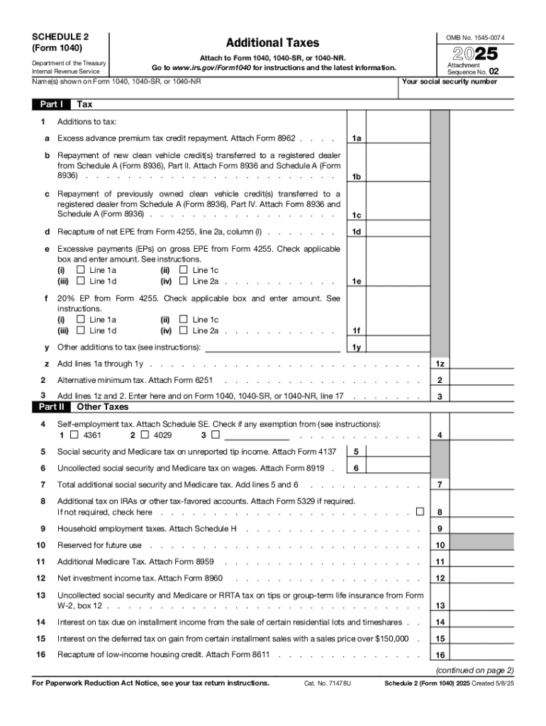 Schedule 2 Form 1040