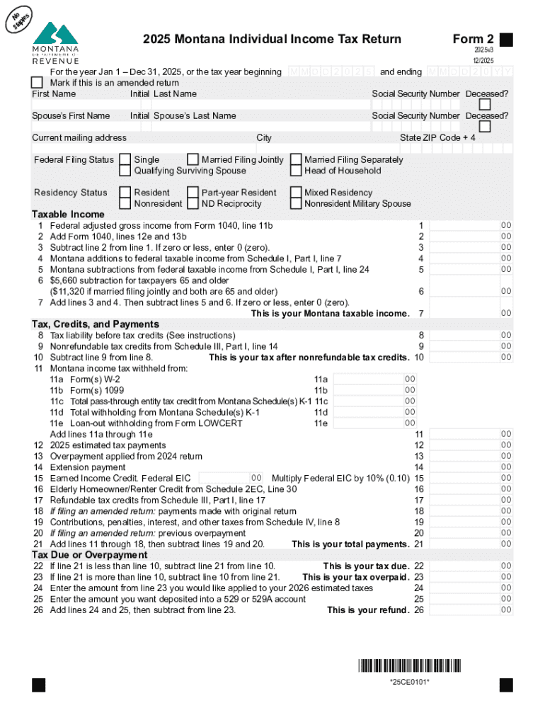 Montana Income Tax Forms