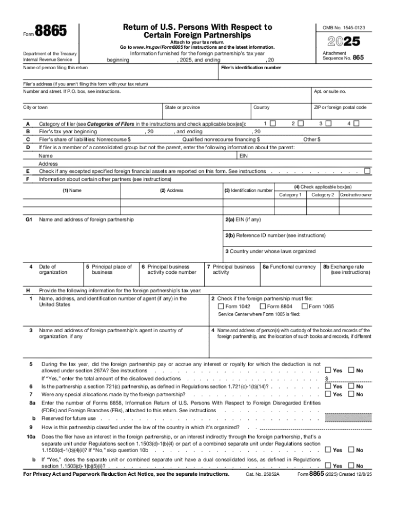  Instructions for Form 8865 Internal Revenue Service 2025-2026