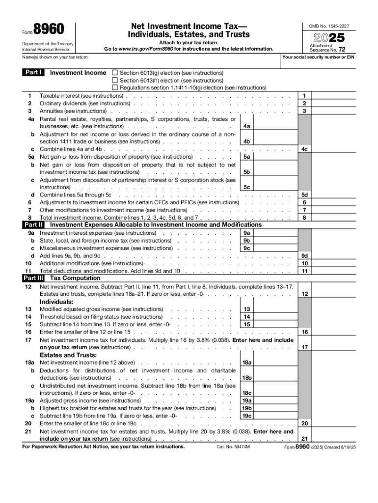  IRS Form 8960 Walkthrough Net Investment Income Tax 2025-2026