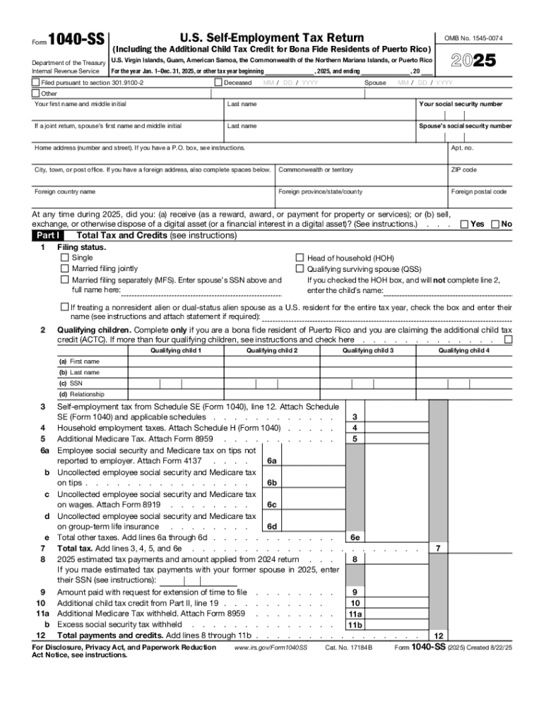  Form 1040 SS 2024