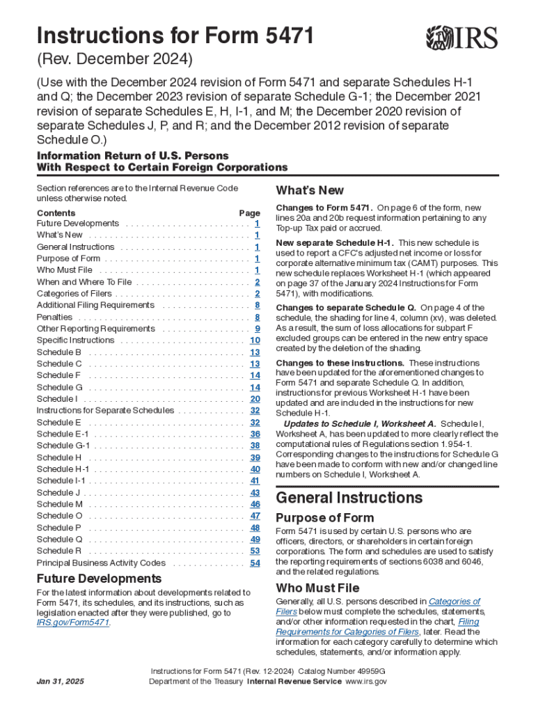 Instructions for Form 5471 Rev December