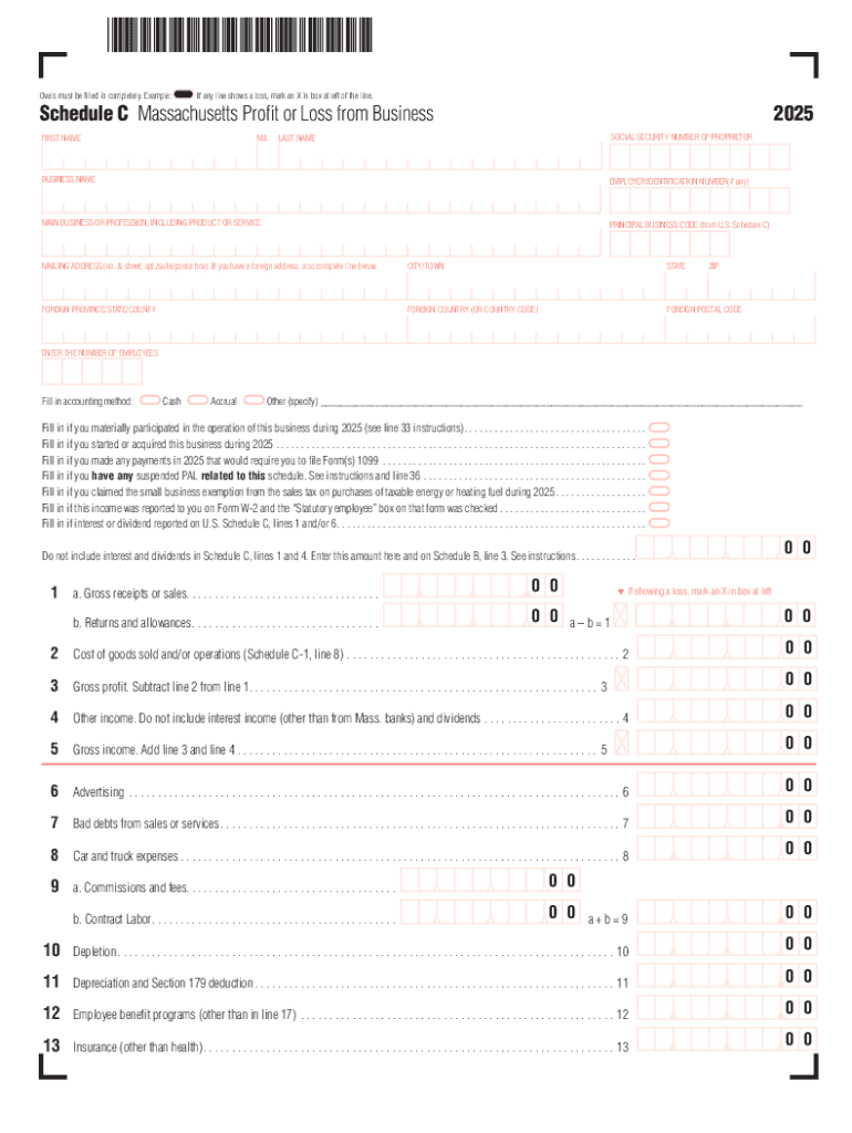 Massachusetts Schedule C  Form