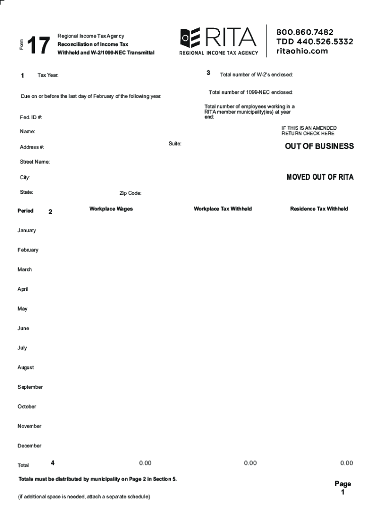 Rita Form 17Fill Out and Use This PDF