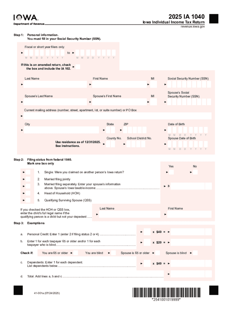 IA 1040 Iowa Department of Revenue  Form