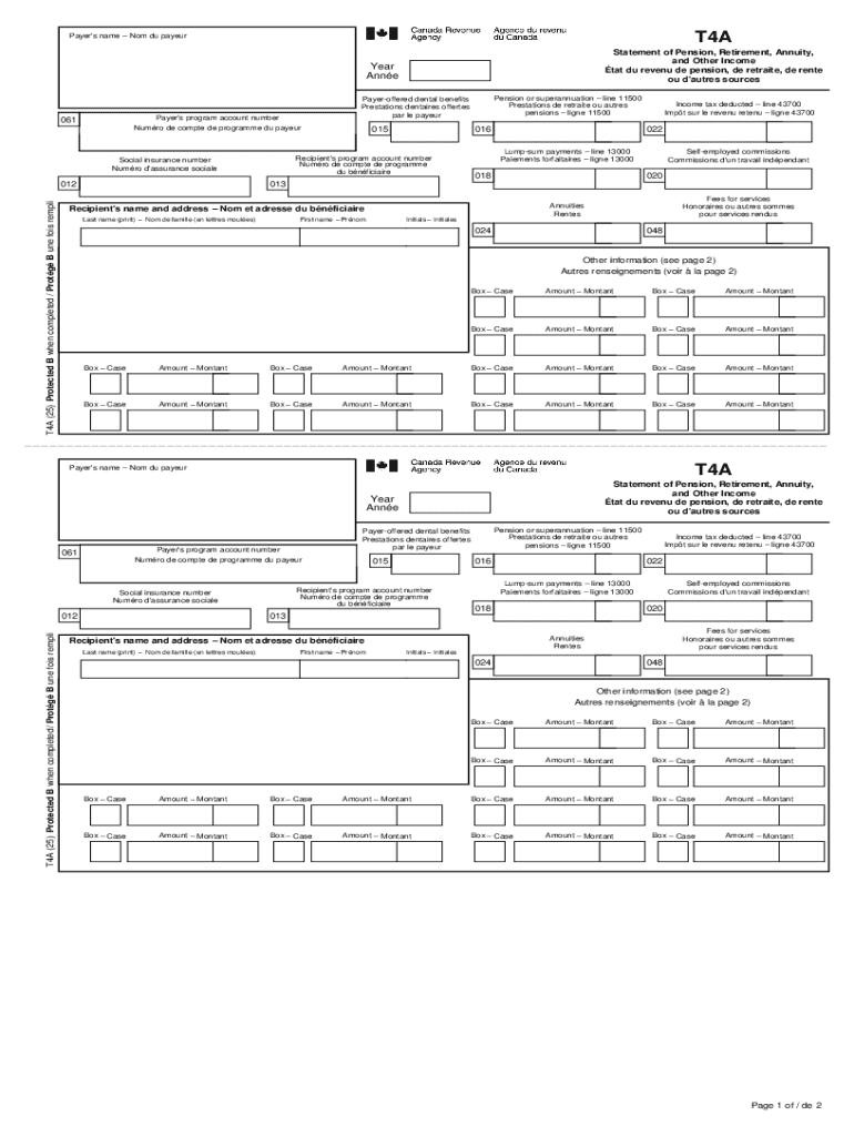 T4AOAS, Statement of Old Age Security  Form