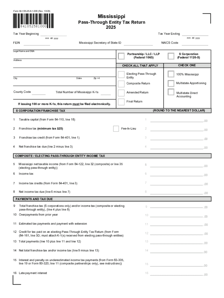 Pass through Entity Tax Return  Form