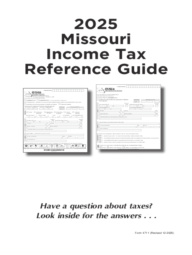  Missouri Individual Income Tax Form MO 1040 Instructions 2025-2026