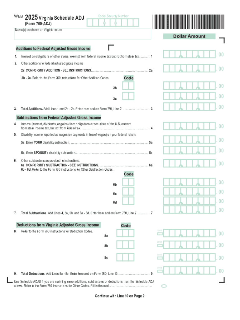 Virginia Resident Form 760 Individual Income Tax Return