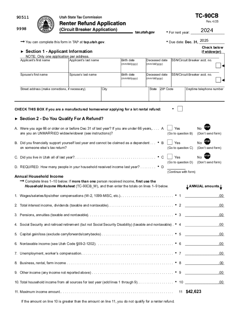 Homeowner&amp;#039;s Tax Credit Utah State Tax Commission  Form