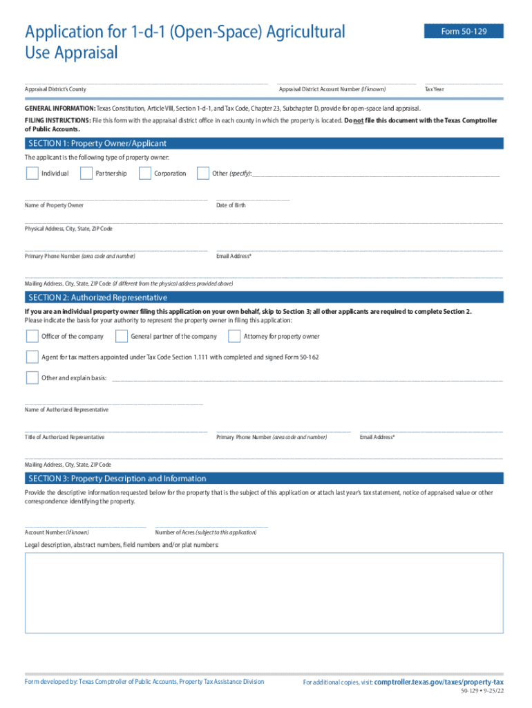 Form 50 129 InstructionsApplication for 1 D 1