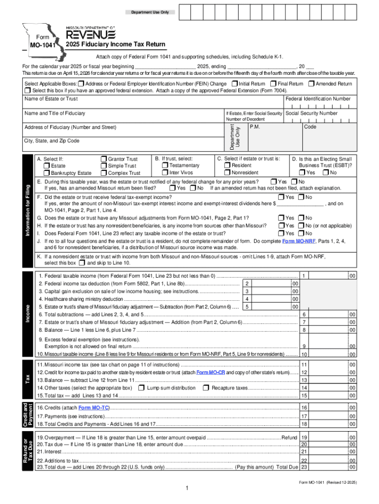 DOR Fiduciary Income Tax Forms